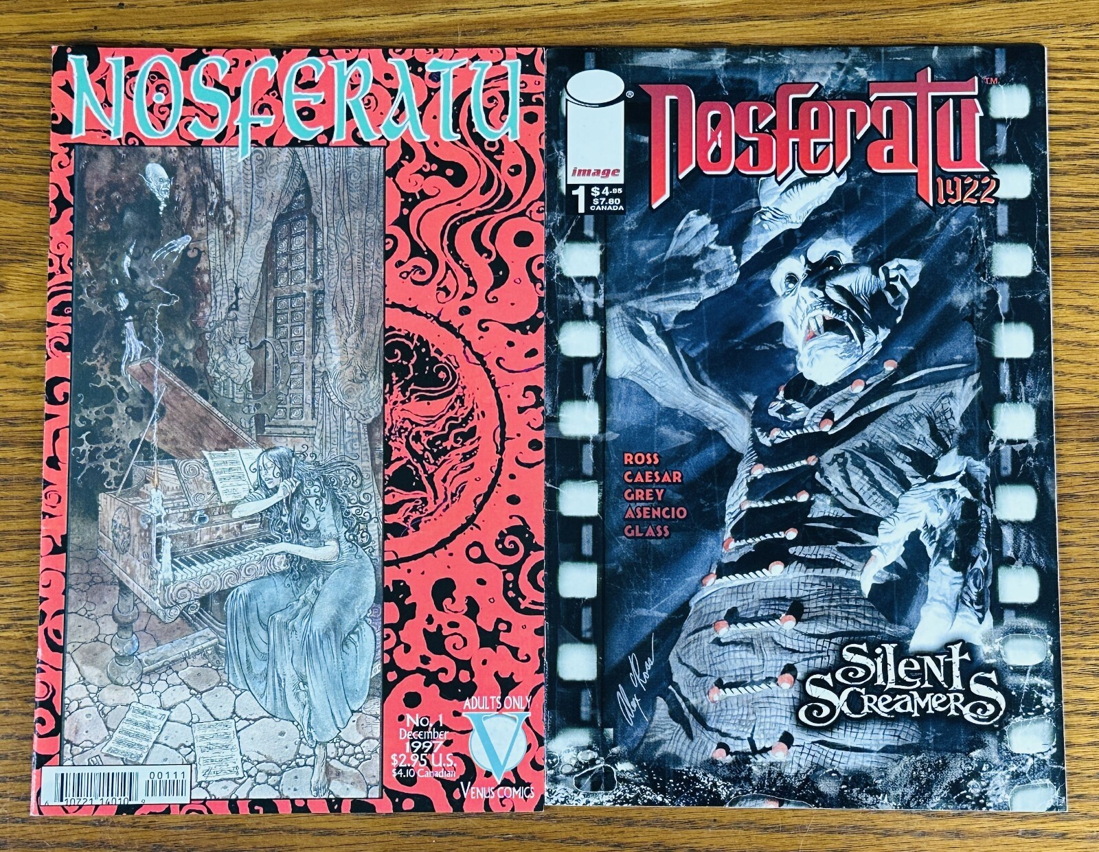 NOSFERATU #1 Venus Comics 1997 & SILENT SCREAMERS 1922 Vampire Dracula Comic LOT
