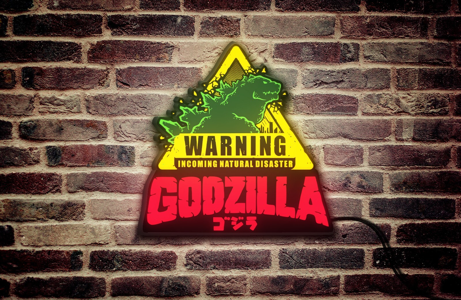 Ultra Rare Godzilla Warning Pinball Topper LED Lightbox - Limited Edition-