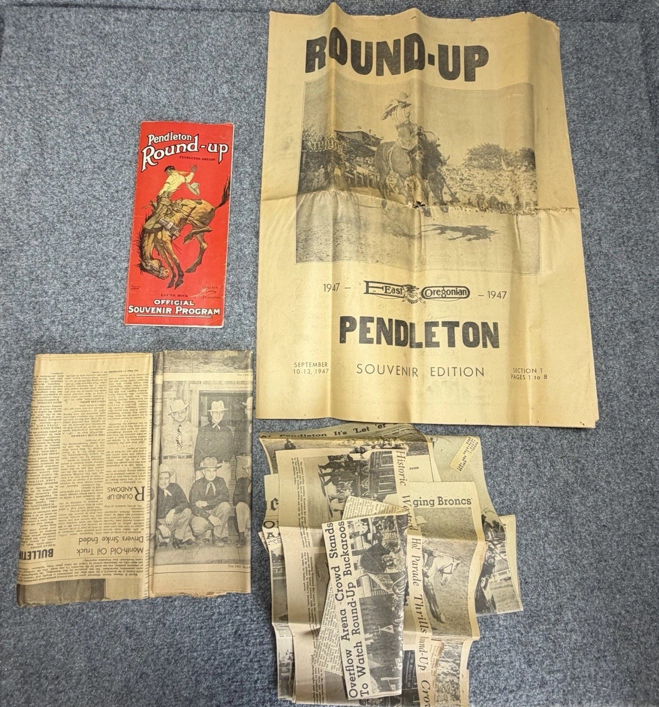 Pendleton Round-Up Vintage (1947) Rodeo Newspaper Souvenir Edition Lot RARE
