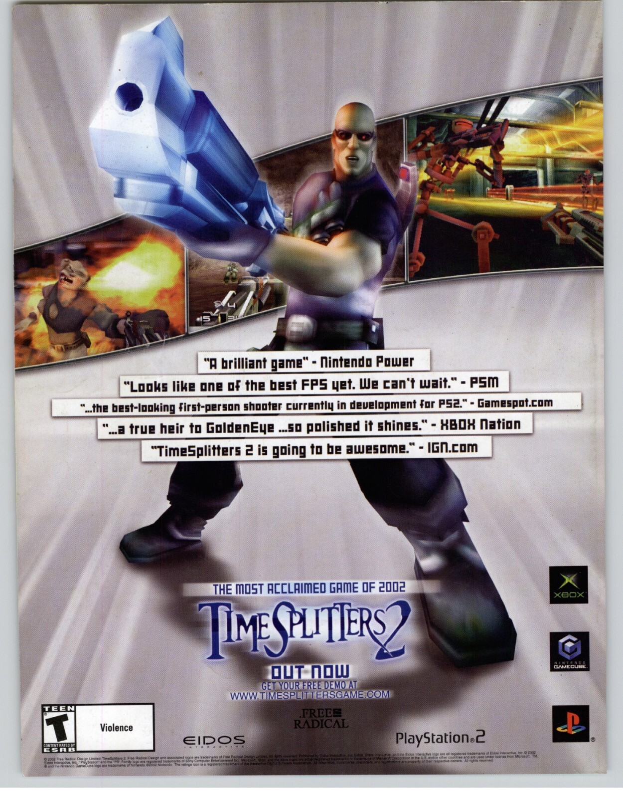 Vintage Video Game Ad Time Splitters 2 2002 PS2 Magazine Print Advertisement