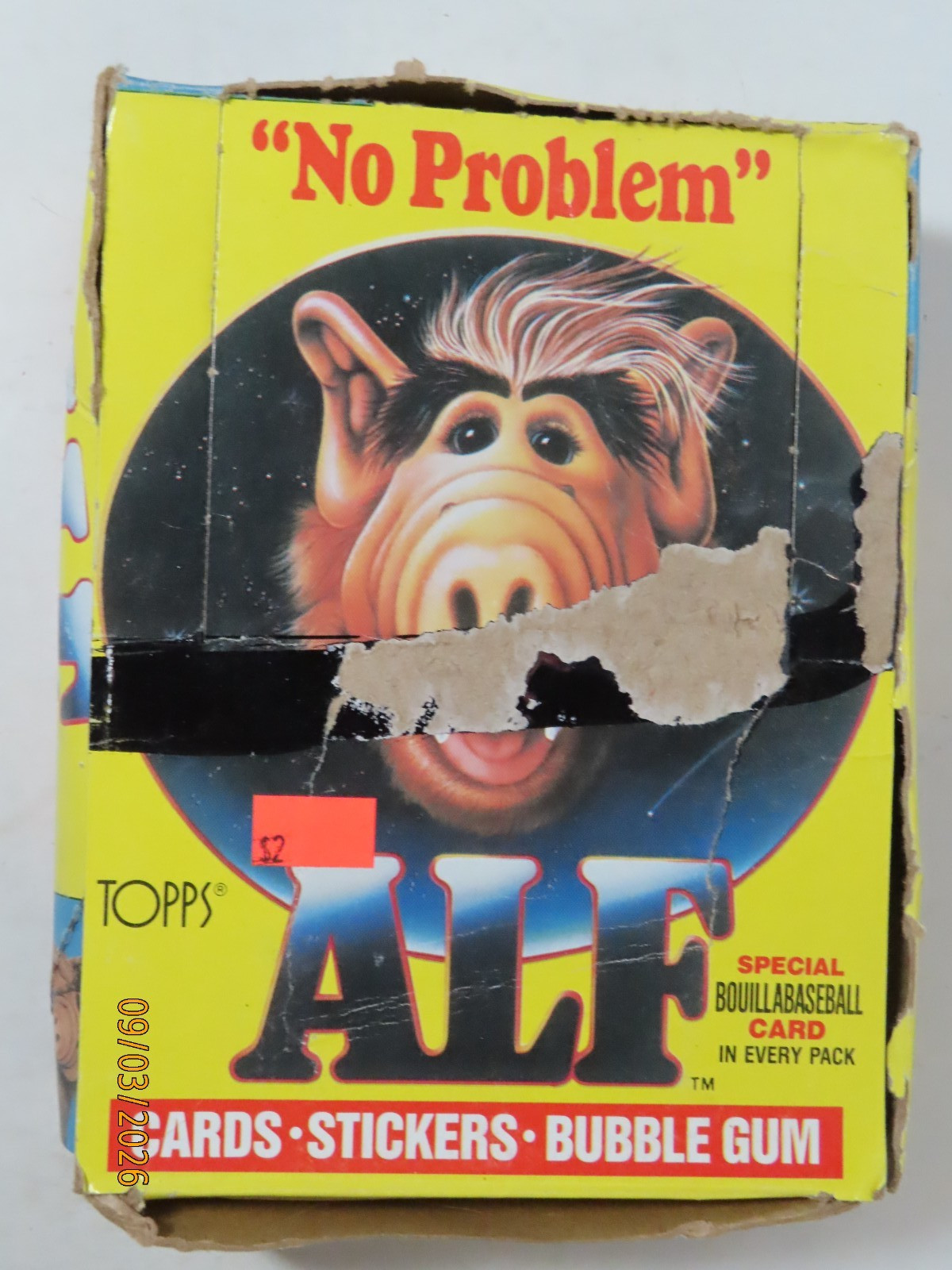 1987 Topps Alf series 1 wax box with 43 sealed wax packs inside very nice cond