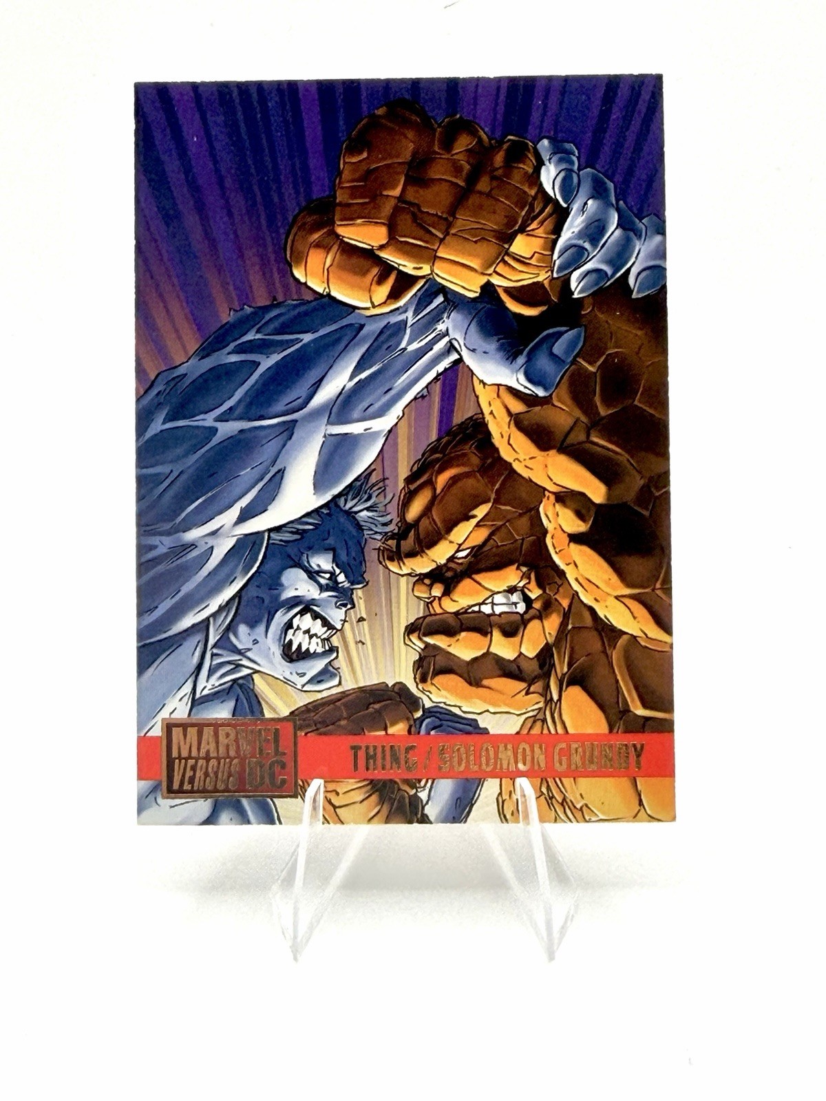 1995 Fleer SkyBox Marvel vs DC #83 Thing vs Solomon Grundy Adam Kubert Art