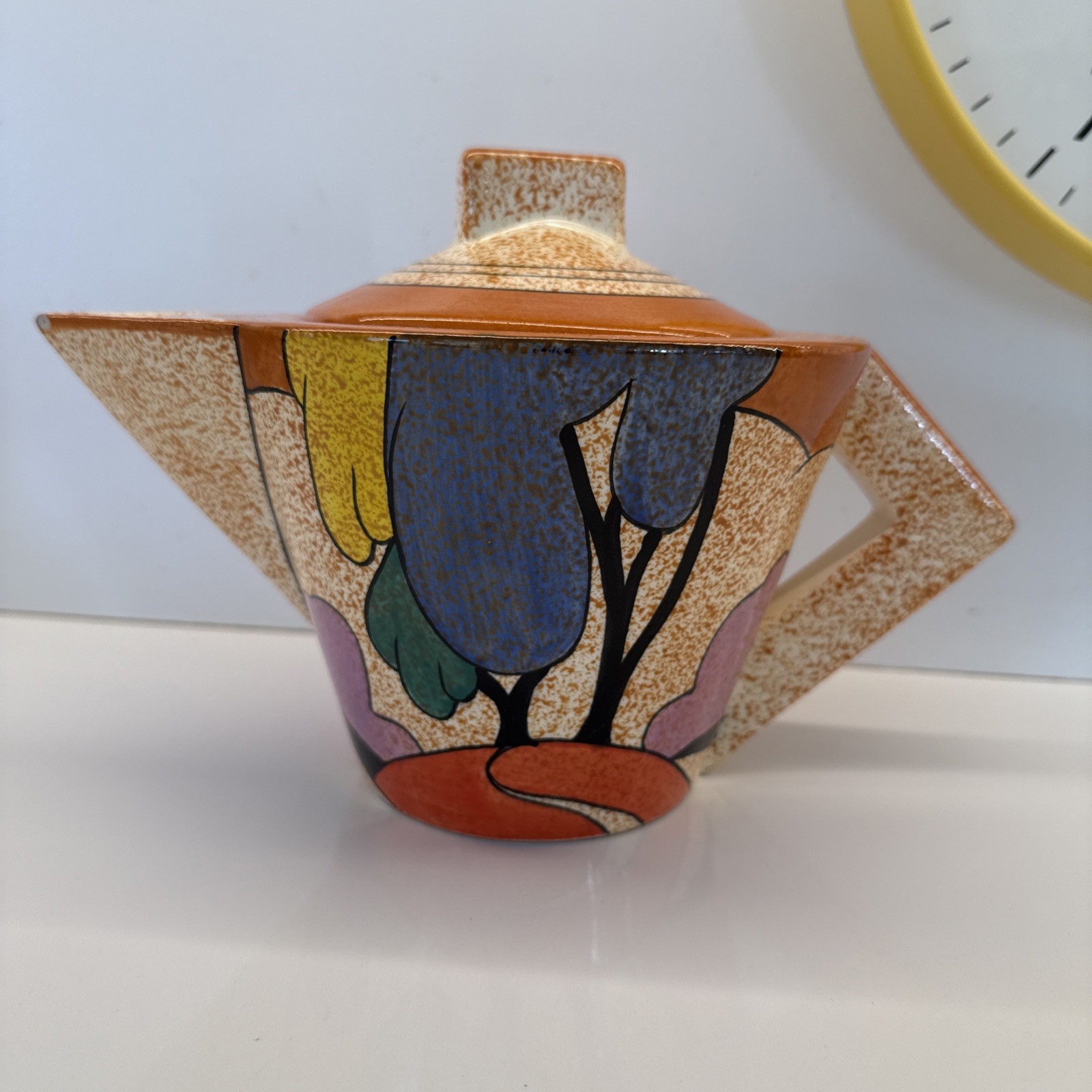 1993 Museum of Modern Art art deco teapot - Bizarre Autumn  by Clarice Cliff