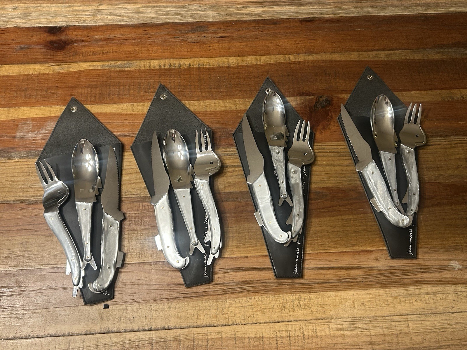Complete 12-Pc Vintage Jean-Marie Patois Flatware with Original Signed Pouches