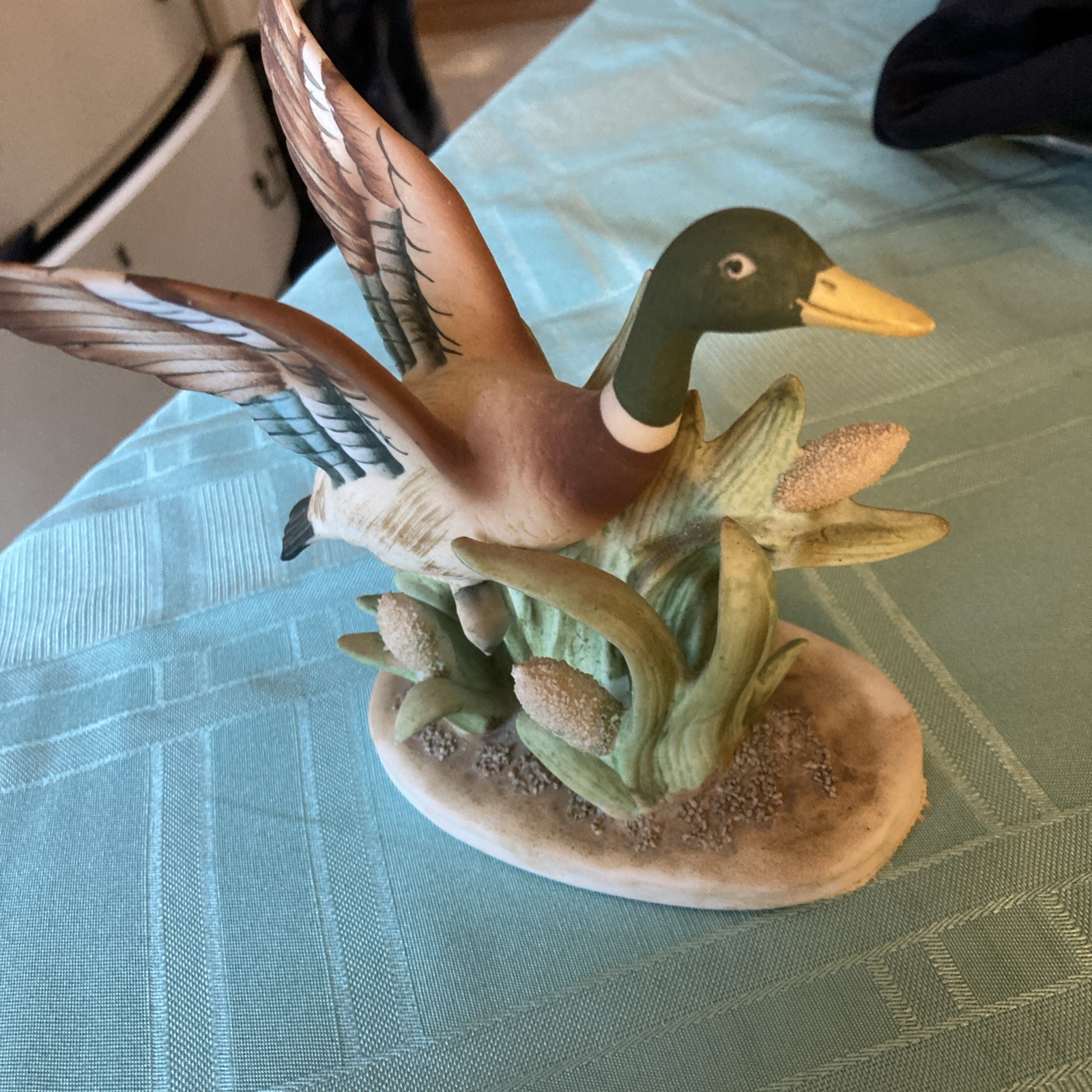Vintage Hand Painted Lefton Mallard Duck Figurine KE618 EUC
