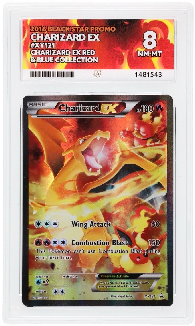 Charizard EX XY121 ACE 8 Near Mint 2016 Pokemon Black Star Promo Red Blue Card