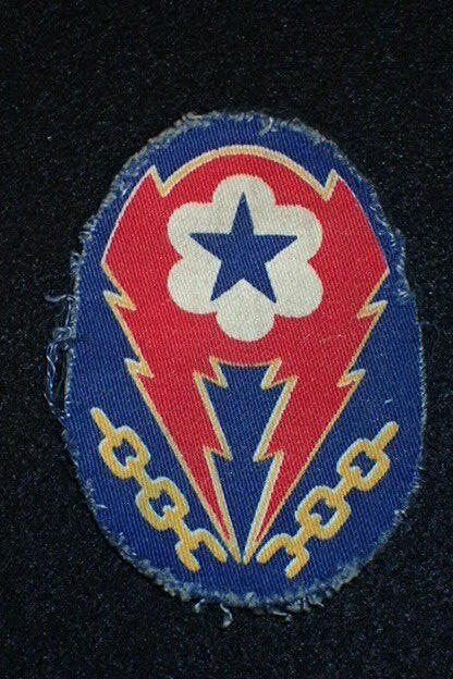 WW2 US Army Advanced Sector Base HQ SSI Shoulder Patch English Printed Type VG+