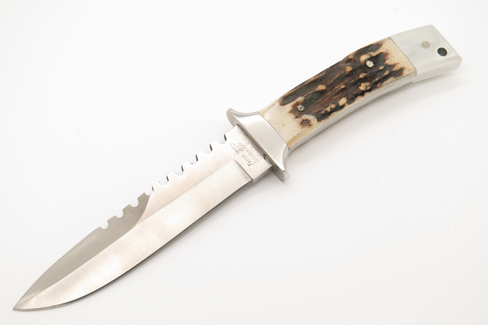 Vintage Frost Cutlery Tak Fukuta Seki Japan Stag Fixed Survival Hunting Knife