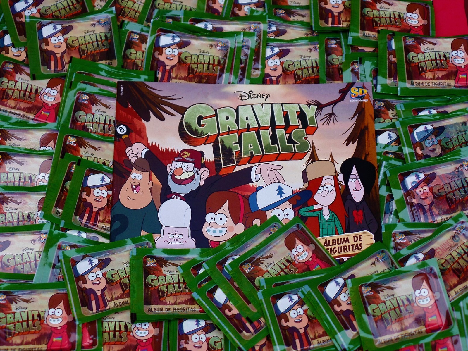 Gravity Falls Sticker  Empty Album + 100 packs (500 stickers)Argentina .