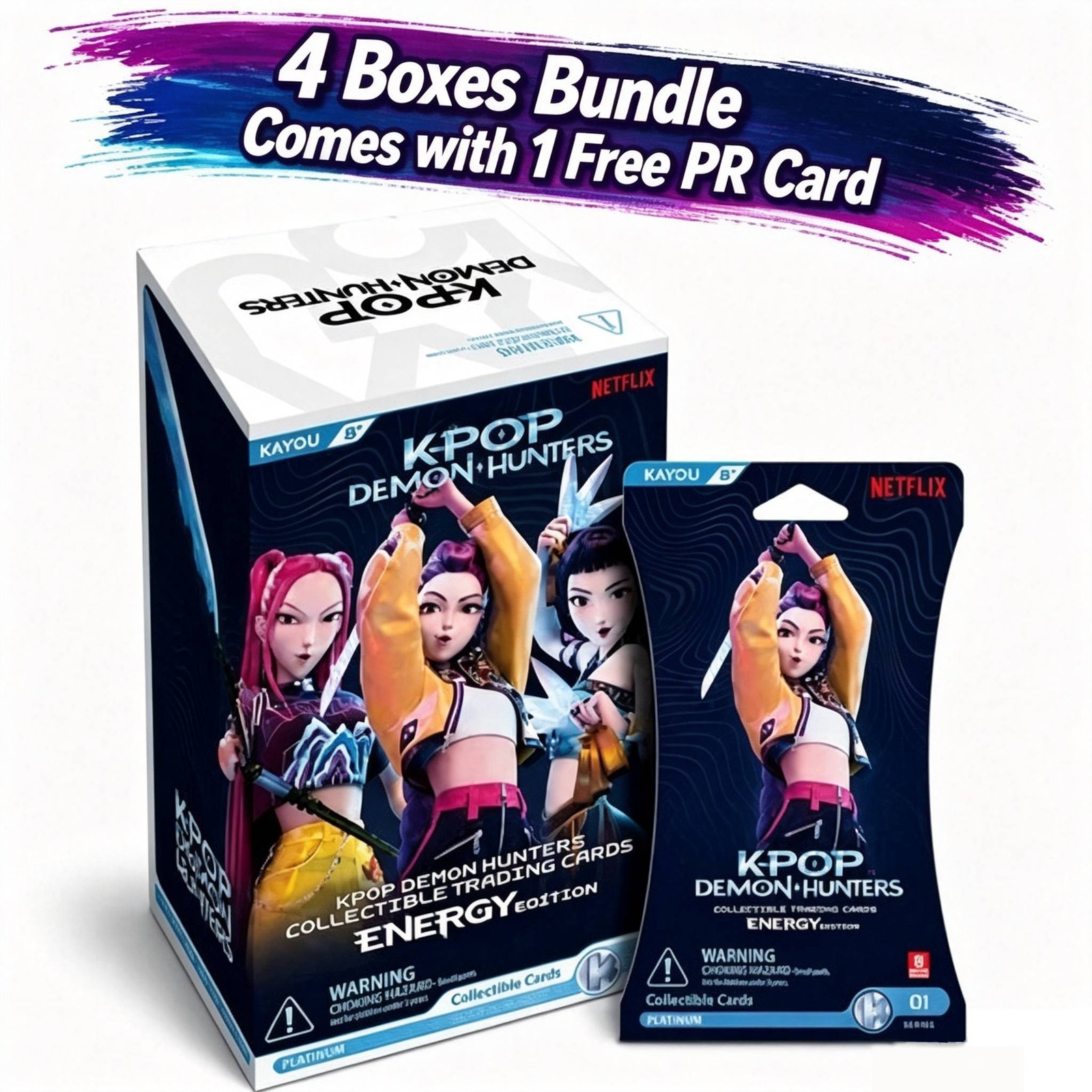 FREE SHIP KAYOU Kpop Demon Hunters Cards - Energy Edition 4 Box w/ PROMO KPop