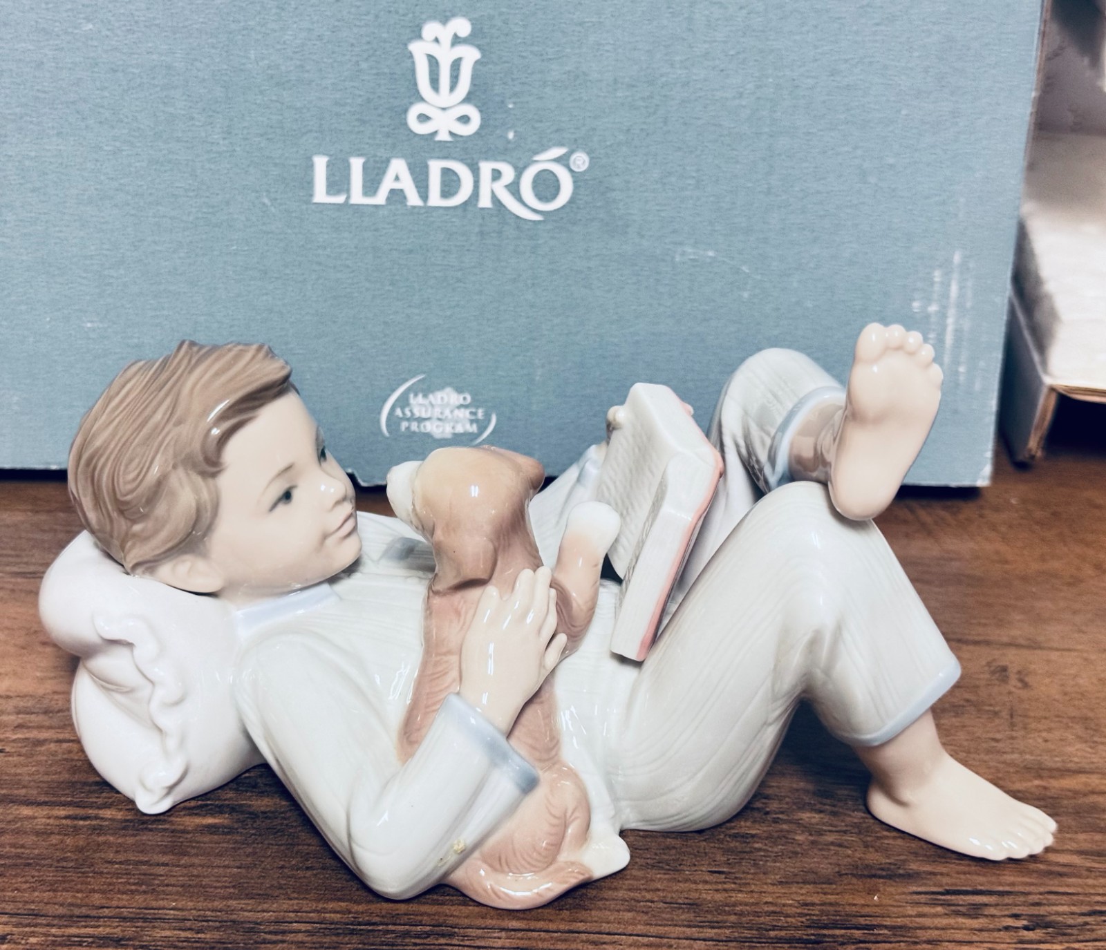 Lladro # 01008034 Shall I Read You A Story? Porcelain Figurine w/ Original Box