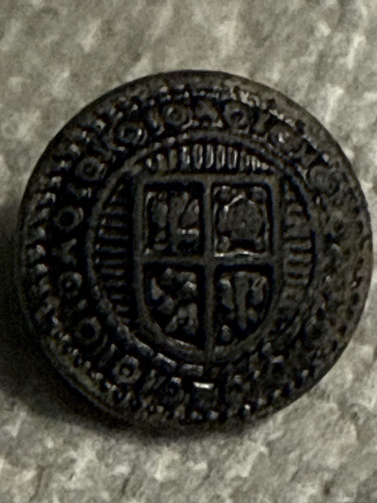 Spanish Colonial Military Cuff Button – Charles III Design 1780–1808 Rare