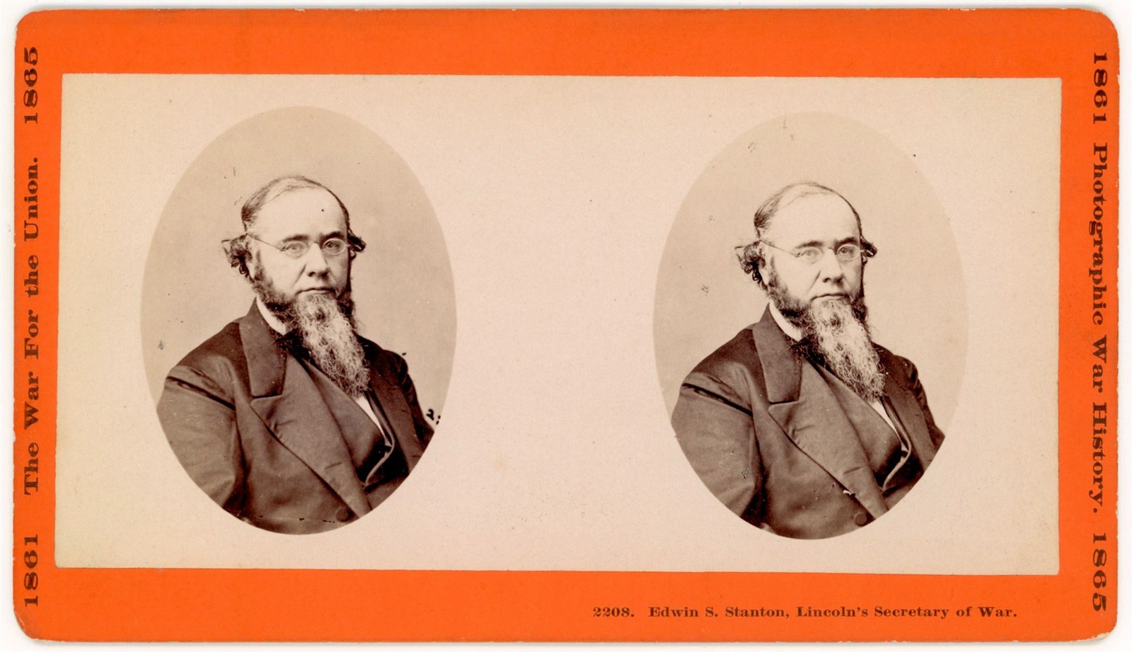 CIVIL WAR STEREOVIEW - Secretary Edwin S. Stanton - War Photo & Exhibition Co 