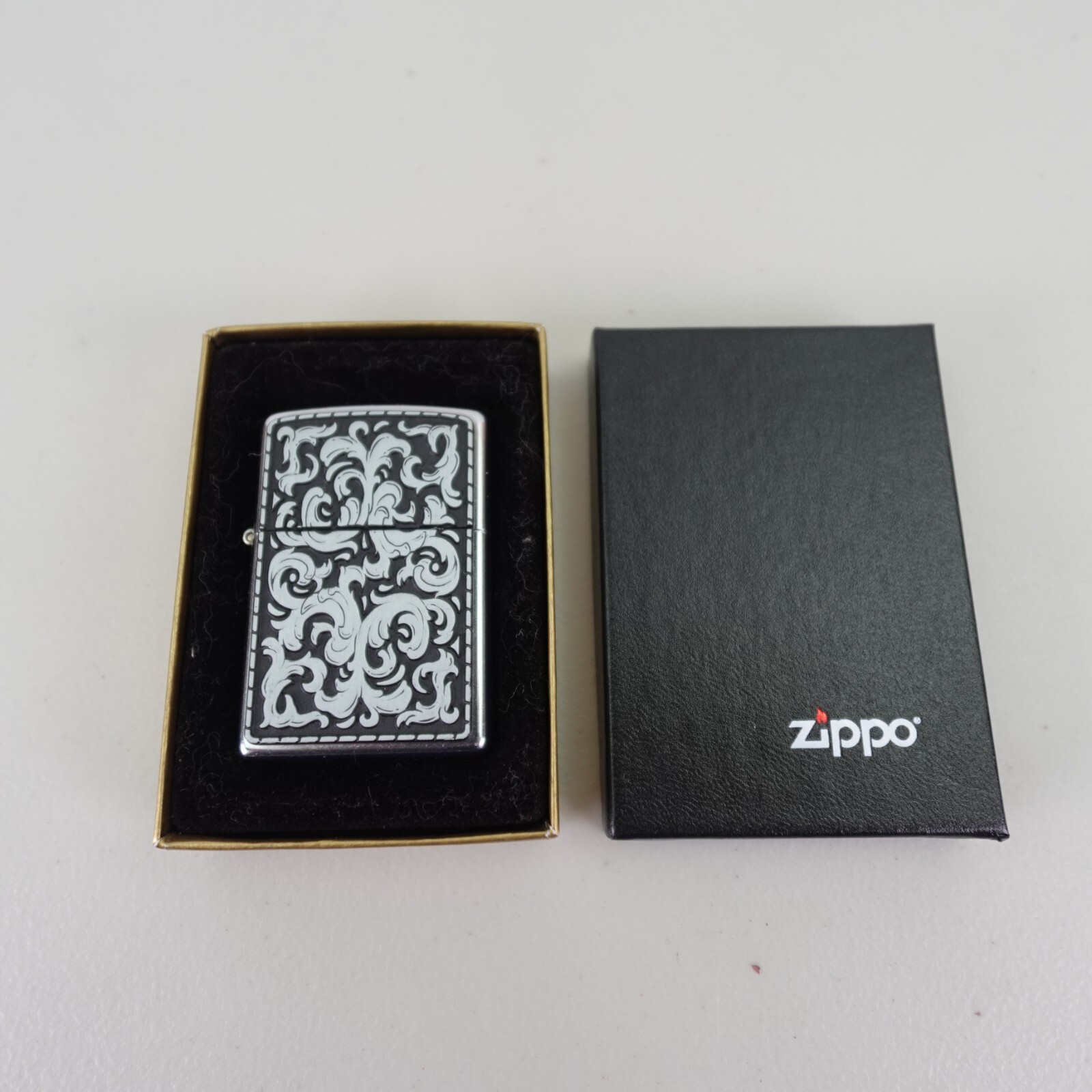 2003 Zippo Storming Scroll Filigree Lighter New Never Struck