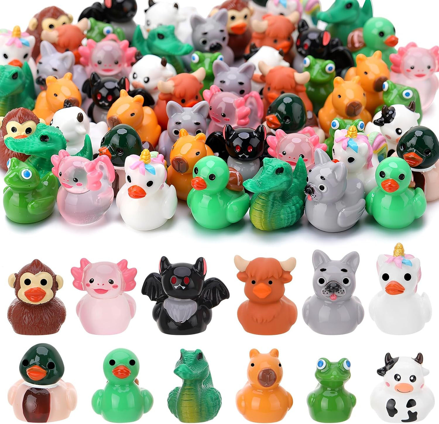 60Pcs Mini Resin Animal Ducks, Tiny Ducks for Hiding | Miniature Duck