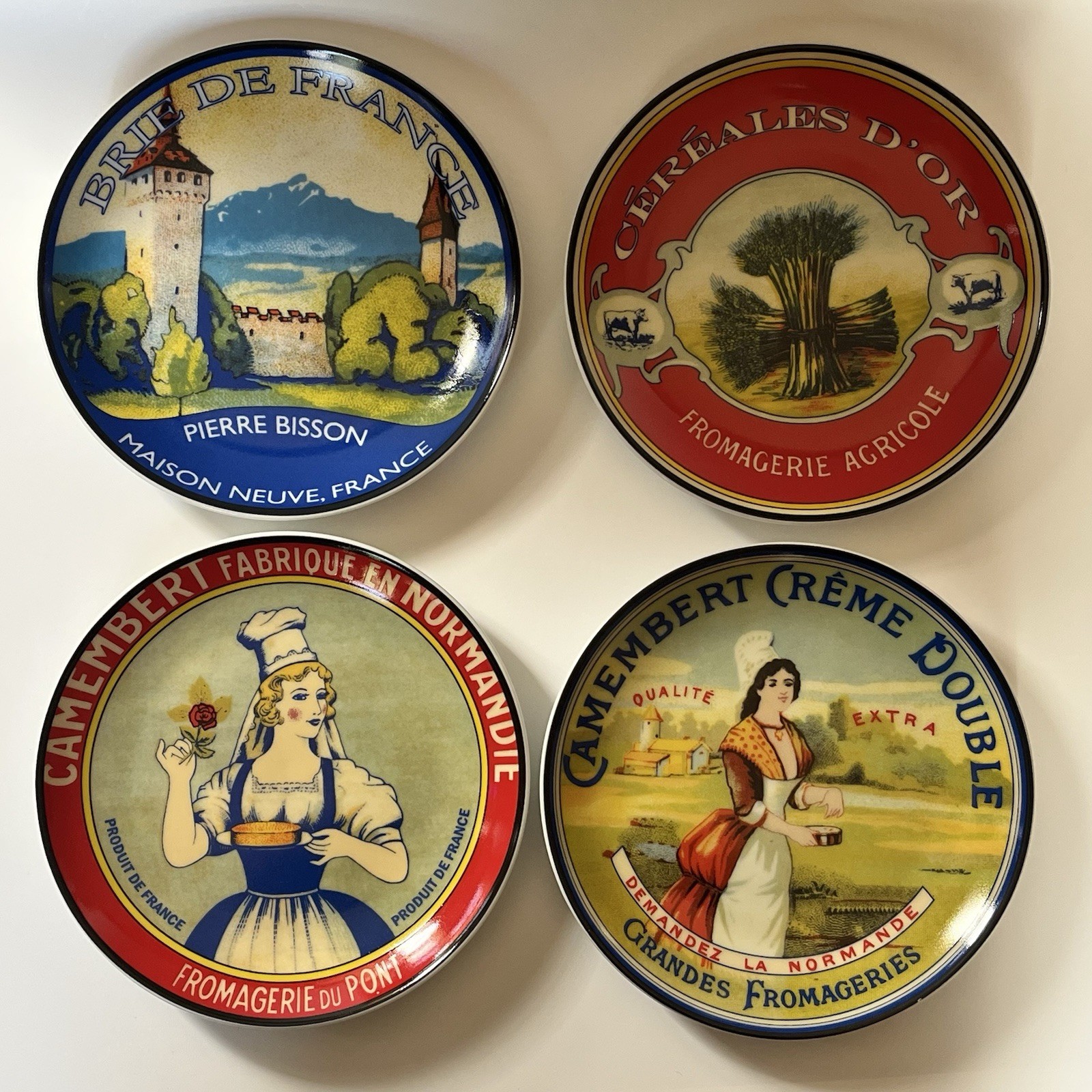 Cheese Course Porcelain Plates Boxed Set of 4 - 6.5\