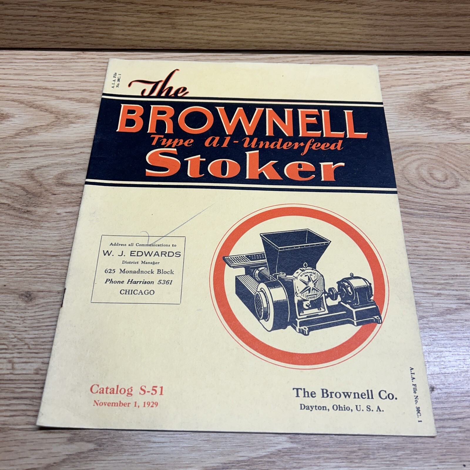 1929 The Brownell Co. Chicago Type A1-underfeed Stoker Bulletin Catalog