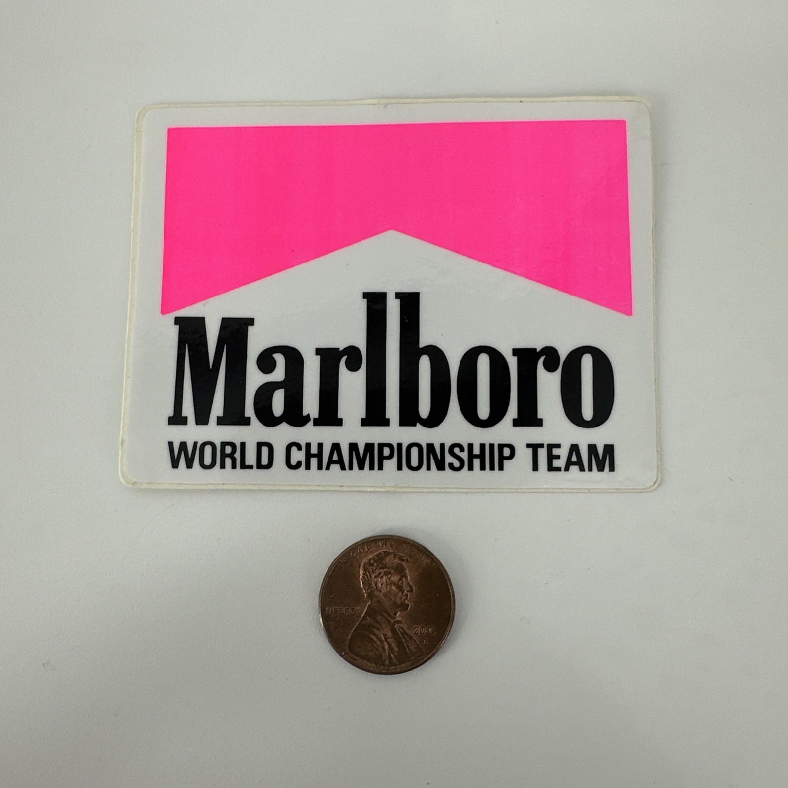 Vintage Marlboro World Championship Team Sticker Motocross Decal AMA Neon Pink