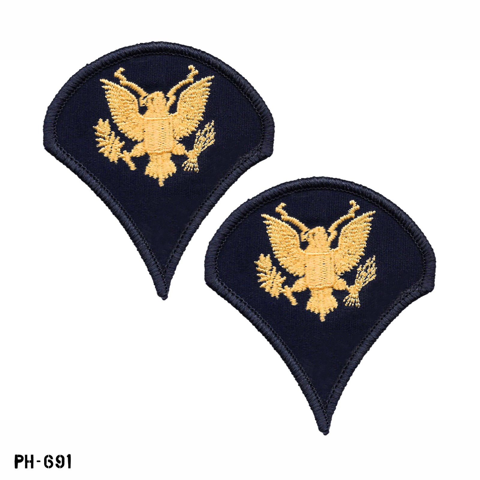 Specialist E-4 ASU Rank Patches Large Dress Blues ~ US Army ~ Blue/Yellow ~ NEW