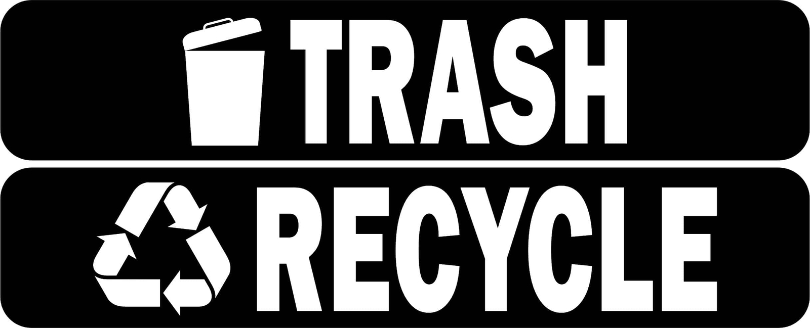 StickerTalk Trash and Recycle Vinyl Sticker Sheet, 8 inches x 1.5 inches
