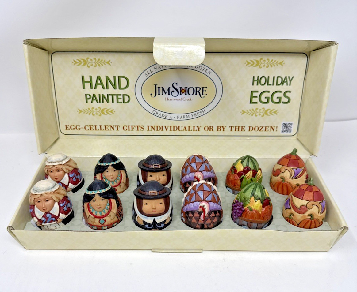 Jim Shore Heartwood Creek Holiday Eggs Complete 12pc Boxed Set NEW 4503856