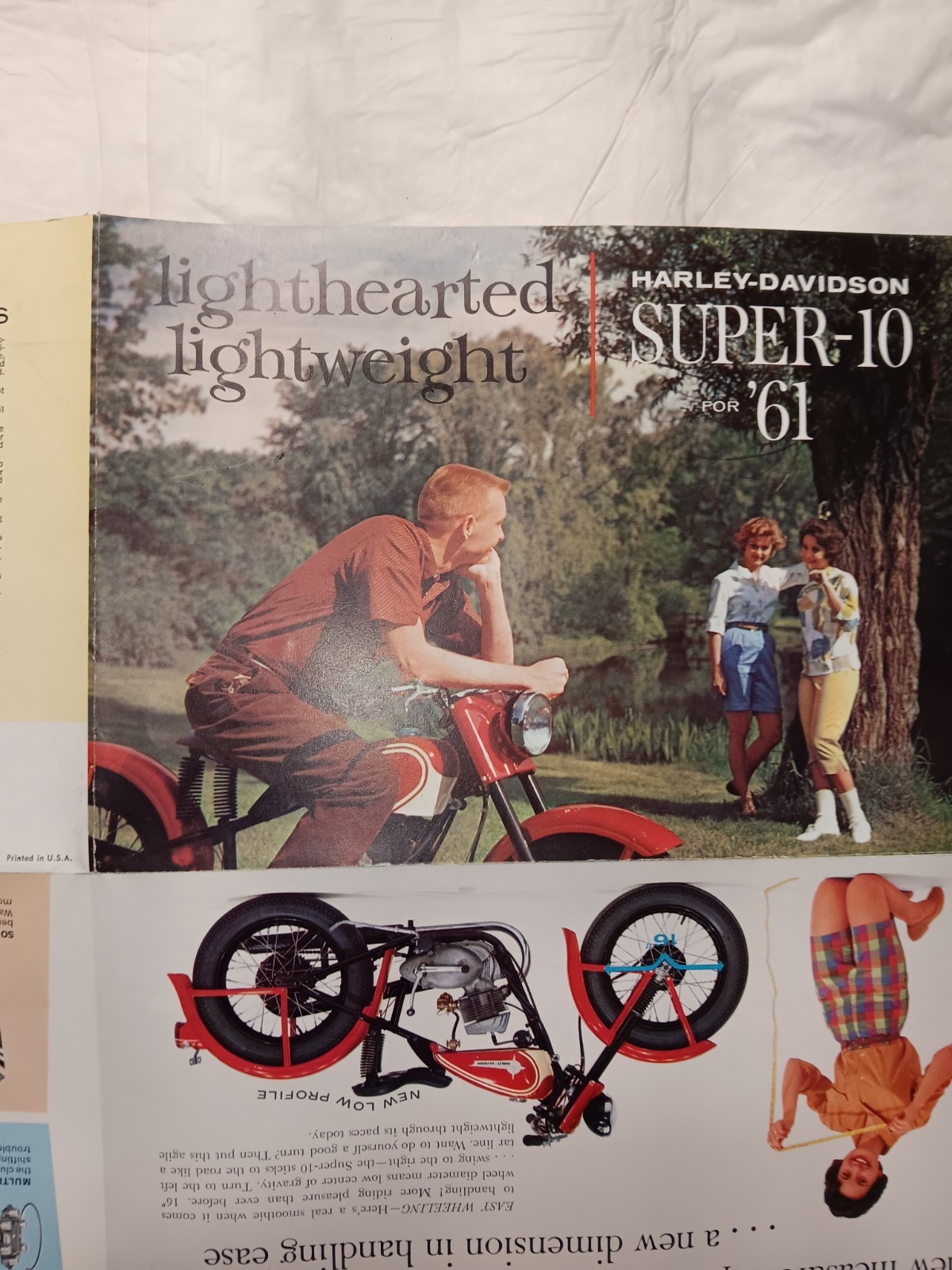  Vintage Harley Davidson Hummer Motorcycle Brochure Super-10 ,for 61