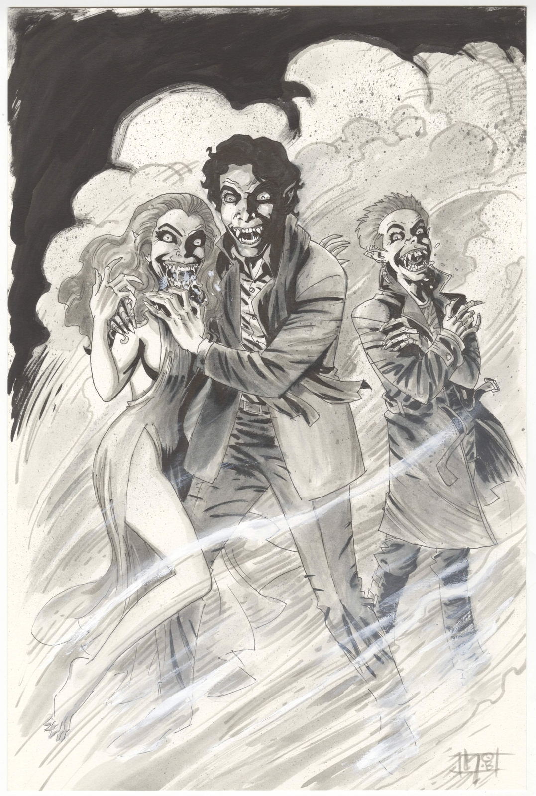 Fright Night Original Art Pin-Up by Neil Vokes