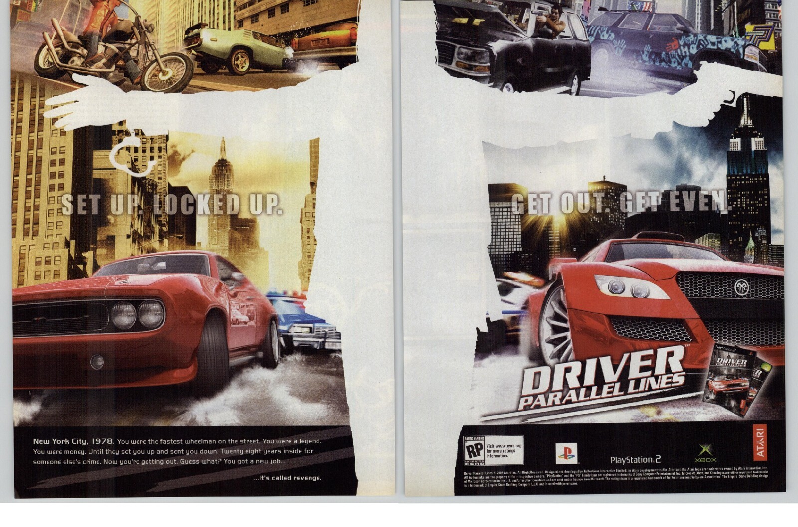 Driver Parallel Lines PS2 Xbox Video Game Art 2006 Vintage Print Ad/Poster 