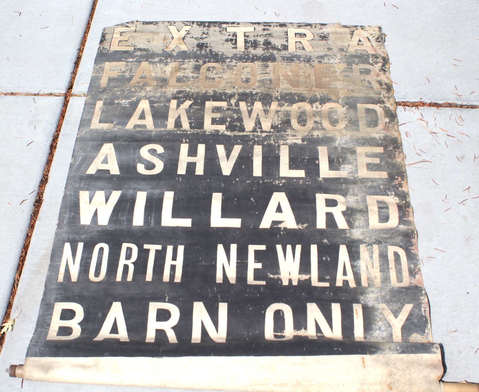 Jamestown (NY) Destination Roll Sign (1920s?)