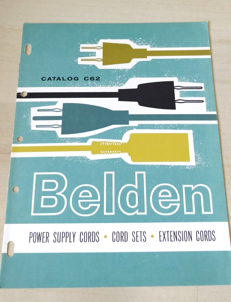1962 Belden Catalog ~ C62 - Power cables Cords ~ Electronic equipment