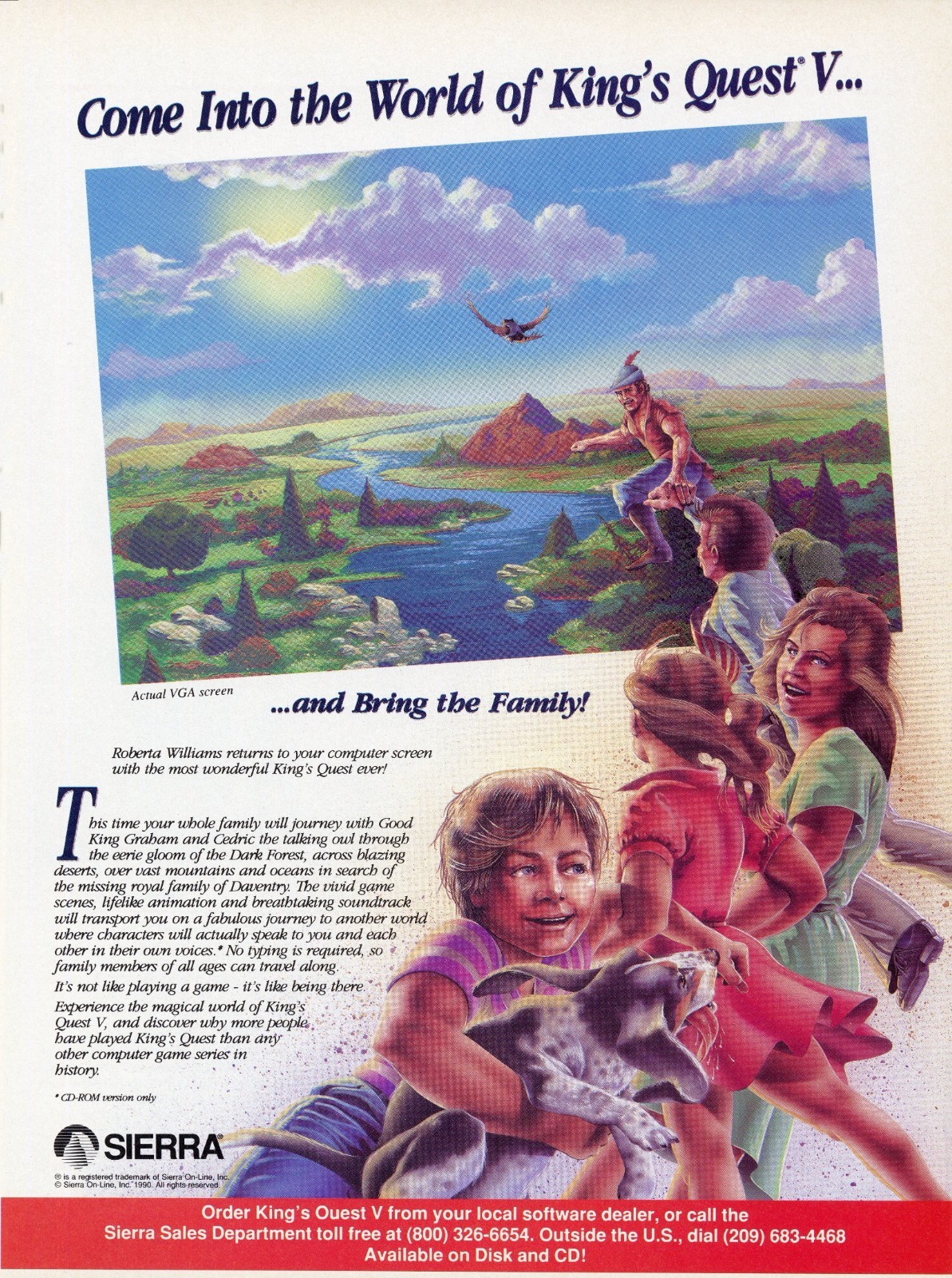 King's Quest V 5 PC 1990 Sierra Promo Game Ad Wall Art Print Poster - Glossy