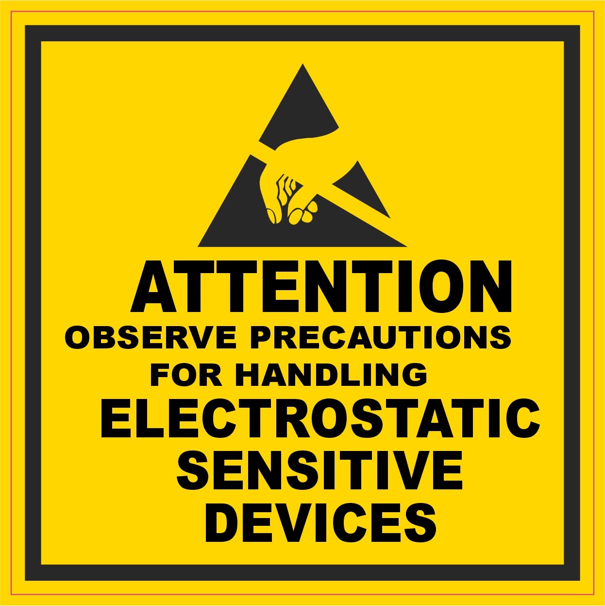 StickerTalk ESD Electrostatic Warning Vinyl Sticker 4x4 inches