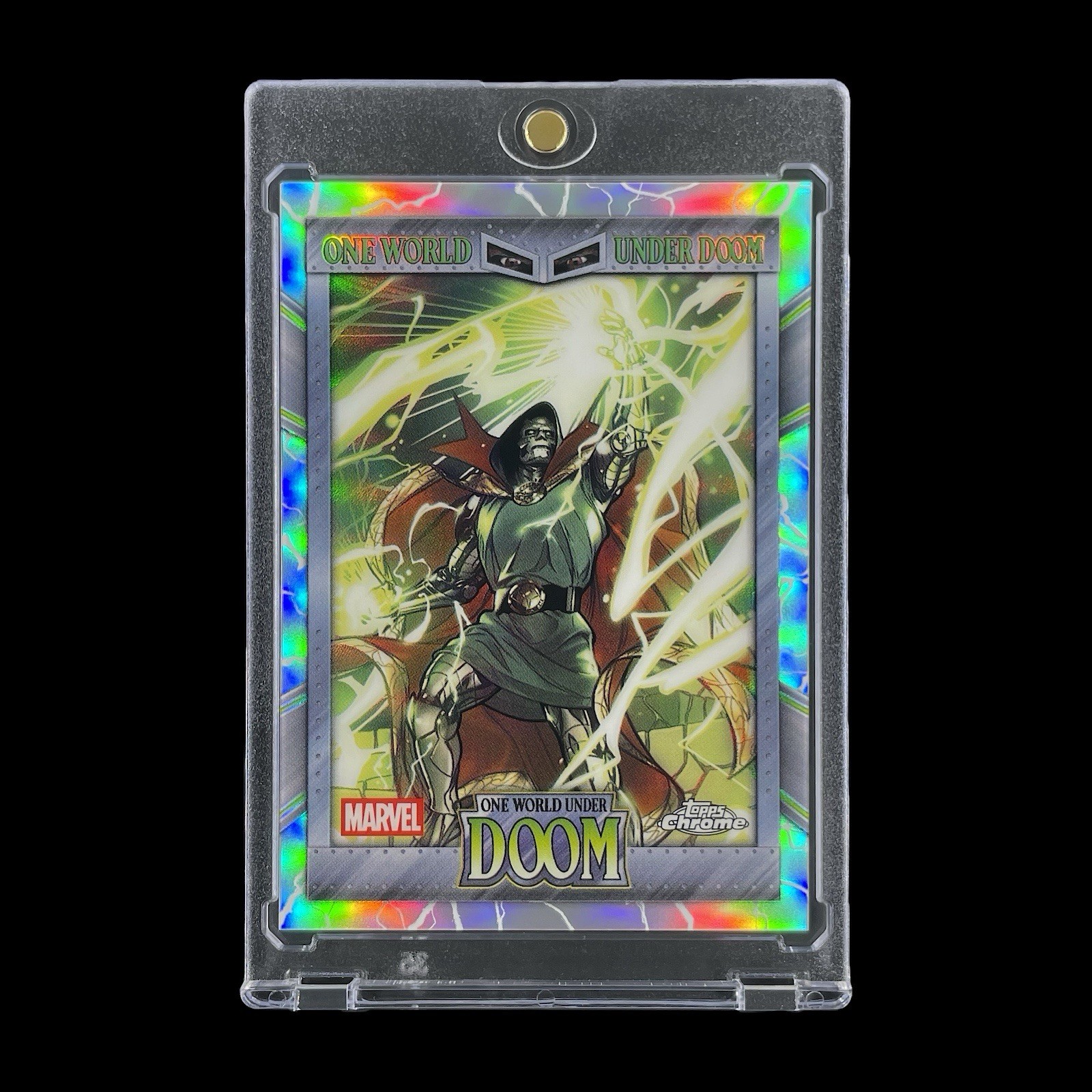 DOCTOR DOOM LIGHTNING CHROME REFRACTOR HOLO CARD 2026 Topps Chrome #13 - Marvel