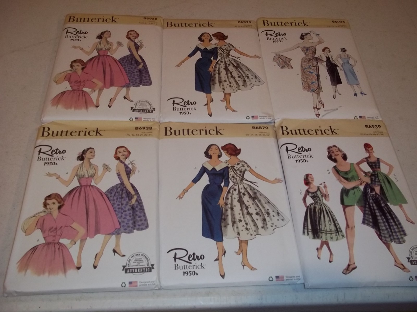 13 Ct NEW Butterick UNCUT Retro 1950\'s Women\'s Sewing Patterns For Sale