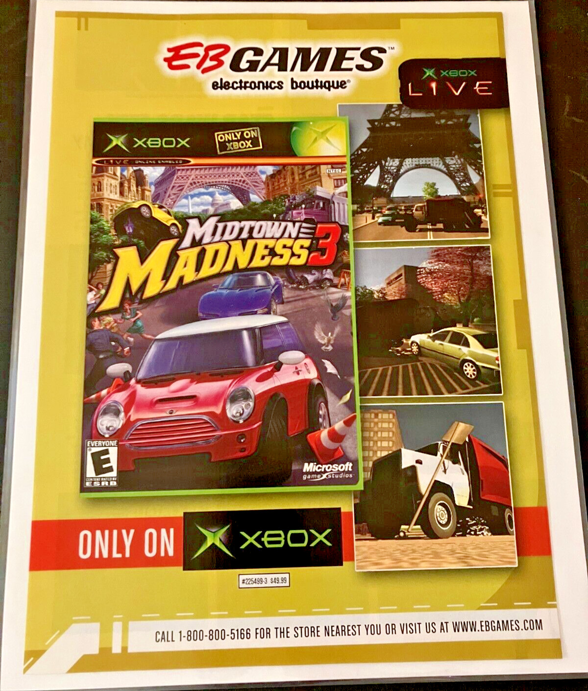 Midtown Madness 3 & EB Games - Vintage Gaming Print Ad / Wall Art - Mini Cooper
