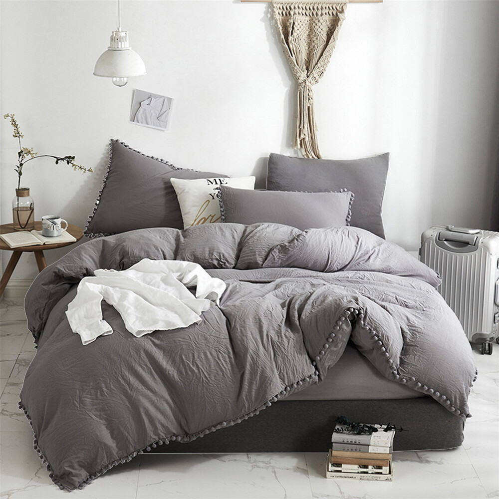2/3Pc Duvet Cover Set Soft Bedspread Lightweight Comforter Cover Design Coverlet