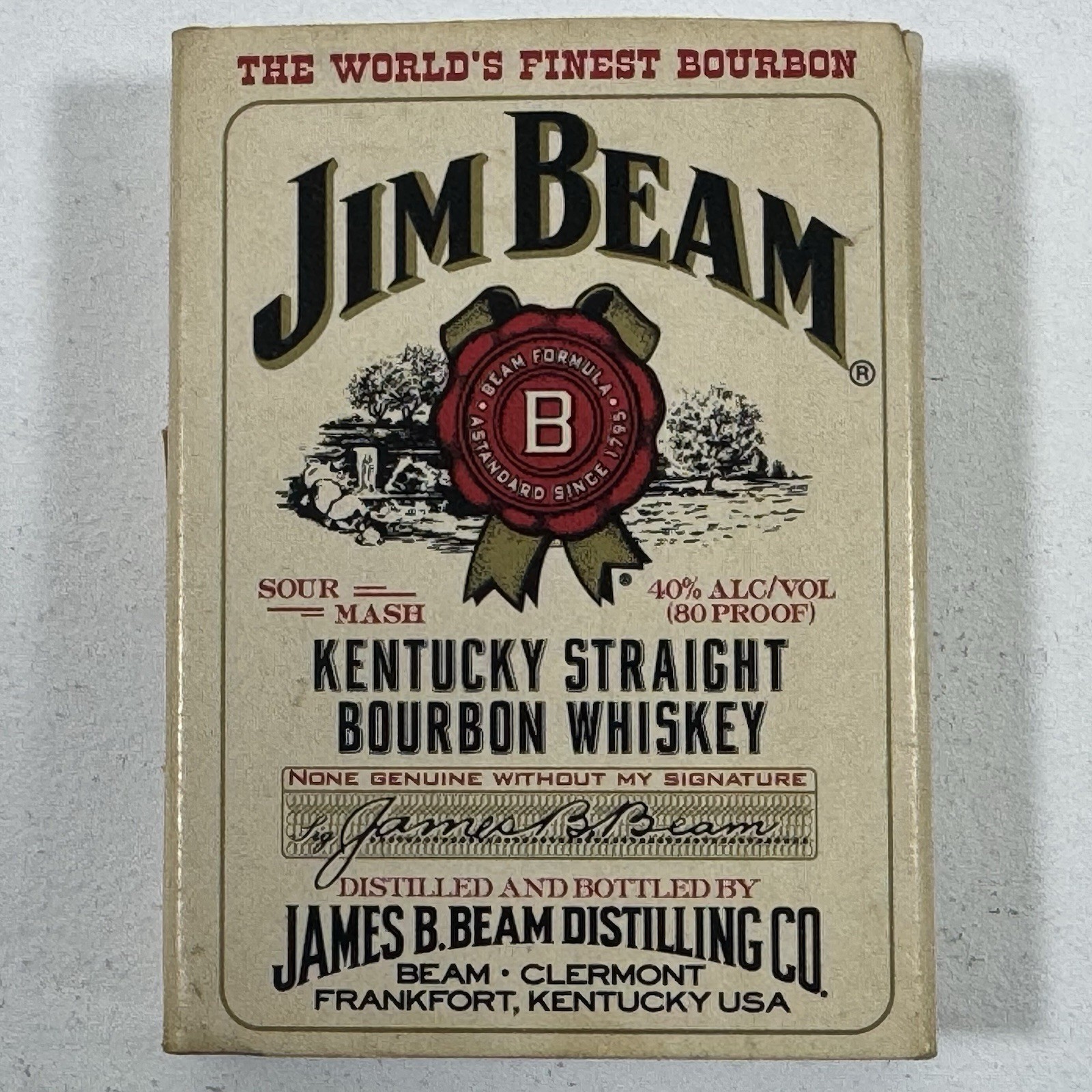 Vintage 2002 Zippo Jim Beam Bourbon Label Lighter D 02 Boxed USA