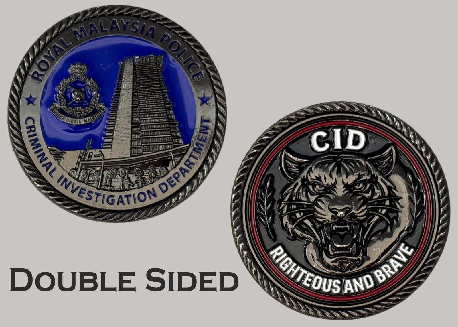 Royal Malaysia Police CID Righteous And Brave Challenge Coin  J#37