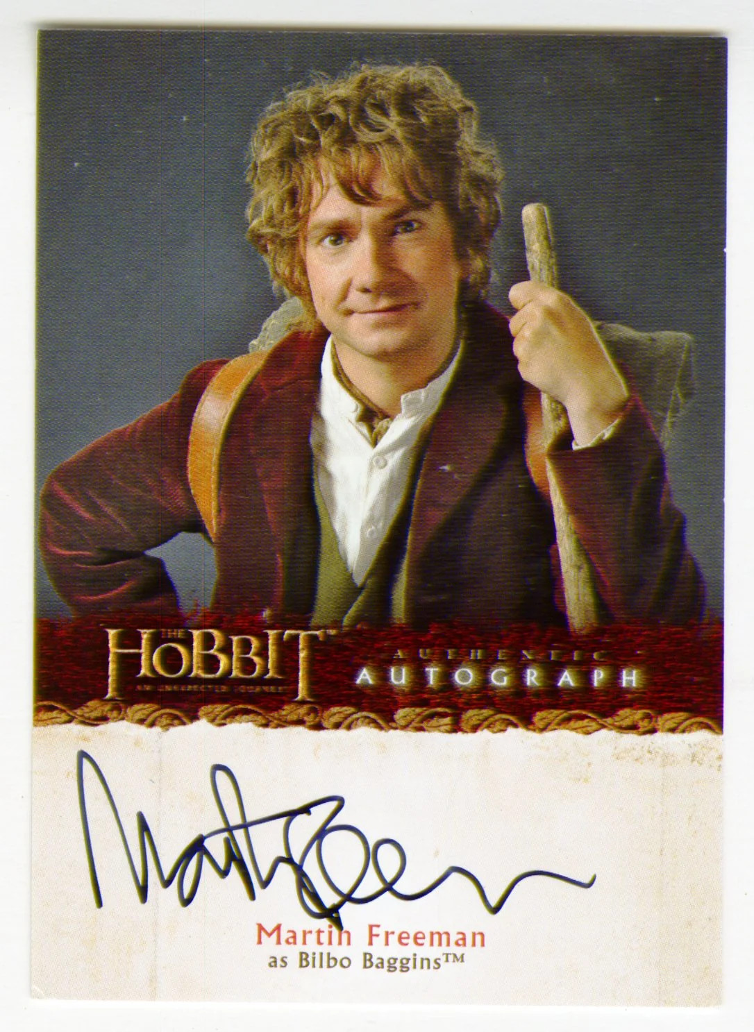 Hobbit An Unexpected Journey Martin Freeman Bilbo Baggins Autograph Card A17