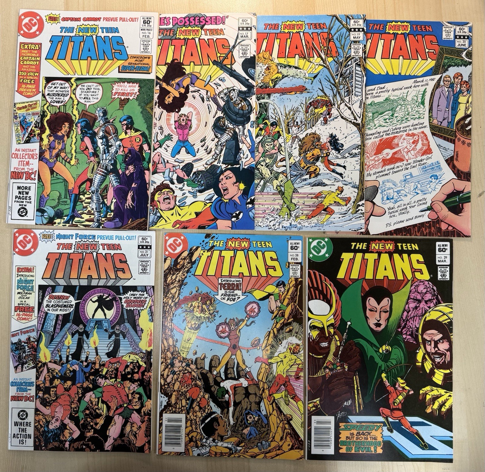 NM/NM+ Lot 7x New Teen Titans DC 1982 #16 17 19 20 21 - #28 29  Mark Jewelers 💎