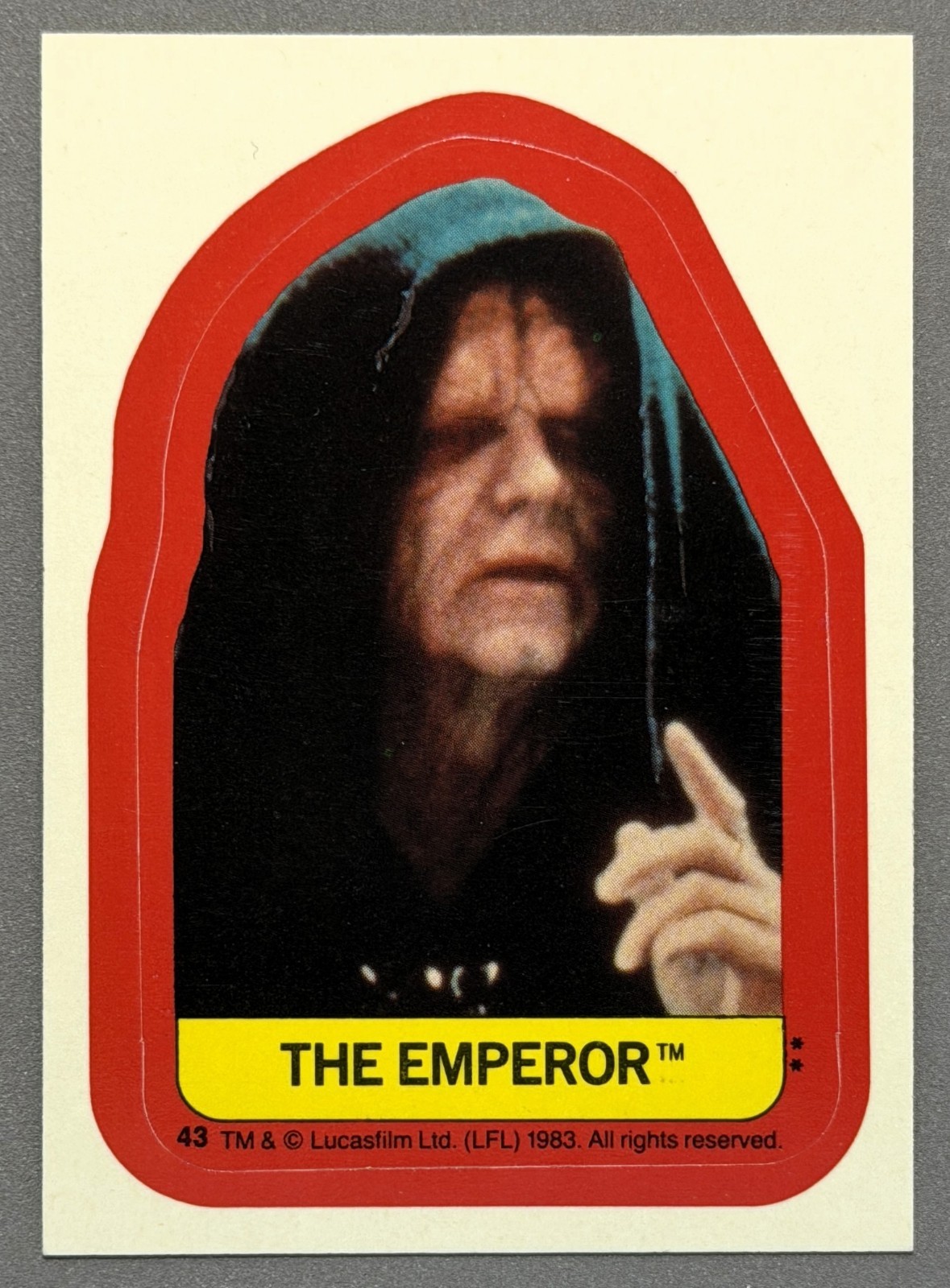 1983 Topps Star Wars ROTJ #43 The Emperor Sticker