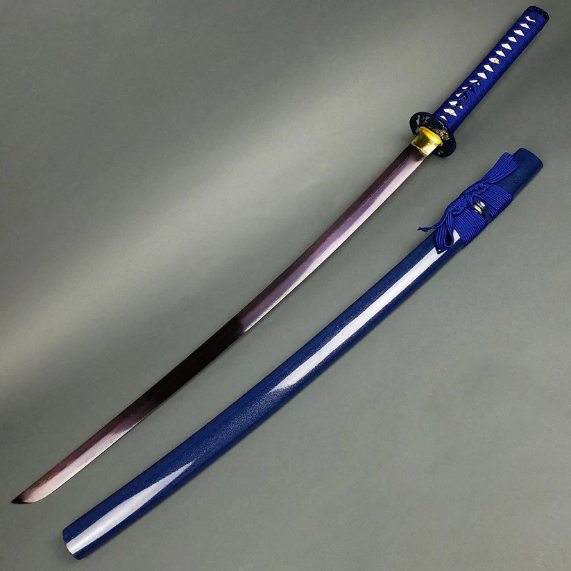 Musha Hand Forged Carbon Steel Blue Phoenix Samurai Katana Sword Full Tang