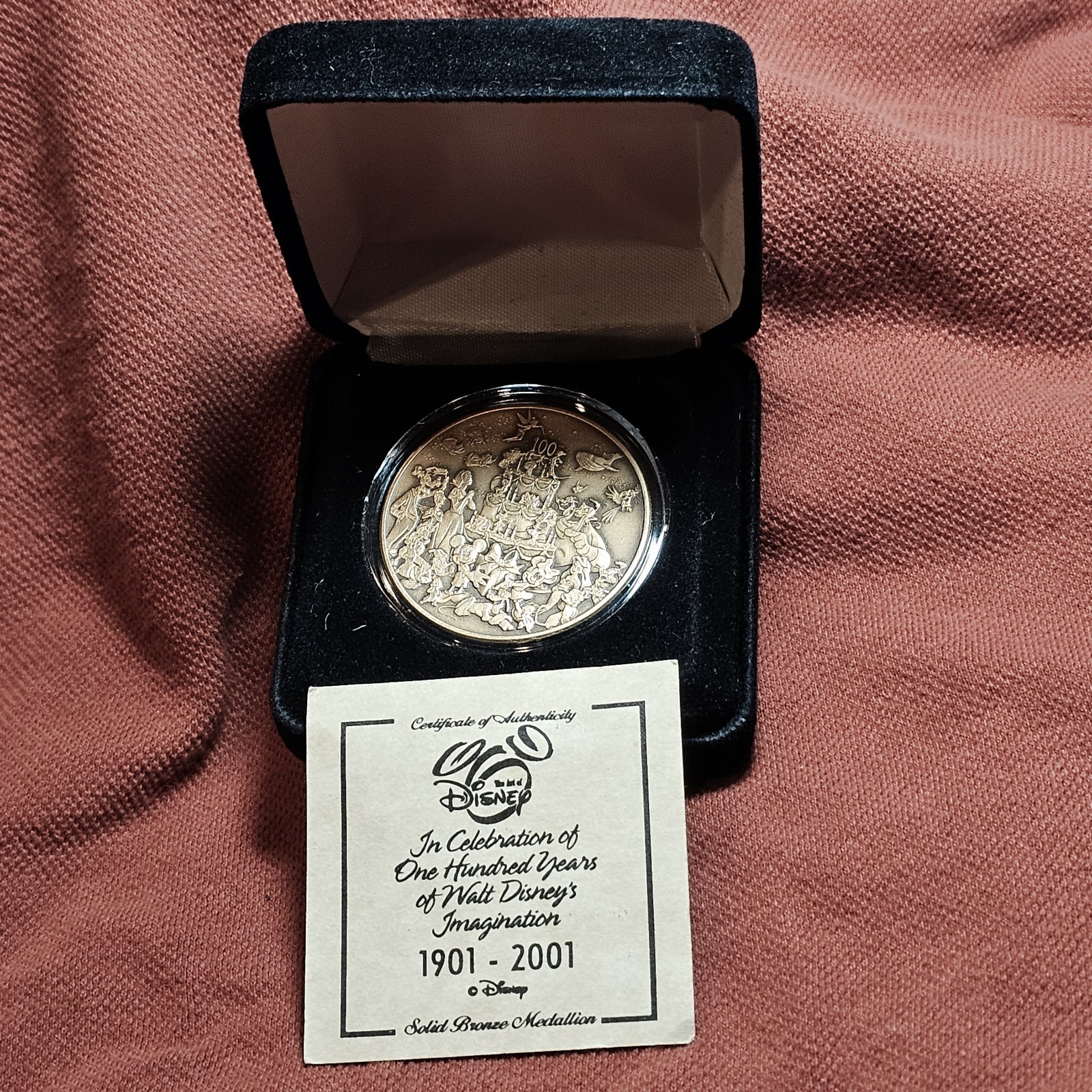 2001 Highland Mint Disney 100 Years Of Imagination Solid Bronze Medal