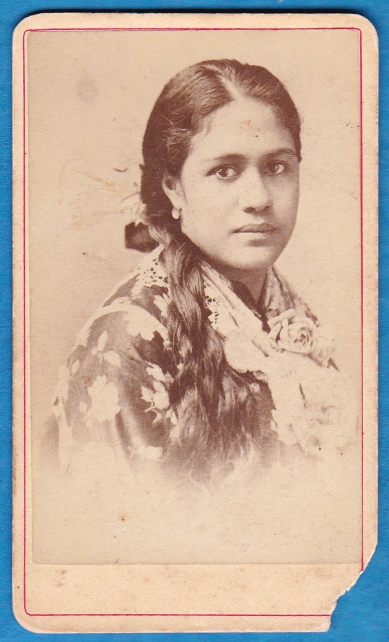 vintage cdv ethnic photo beautiful native girl Papeete Tahiti ca 1885 foto Spitz
