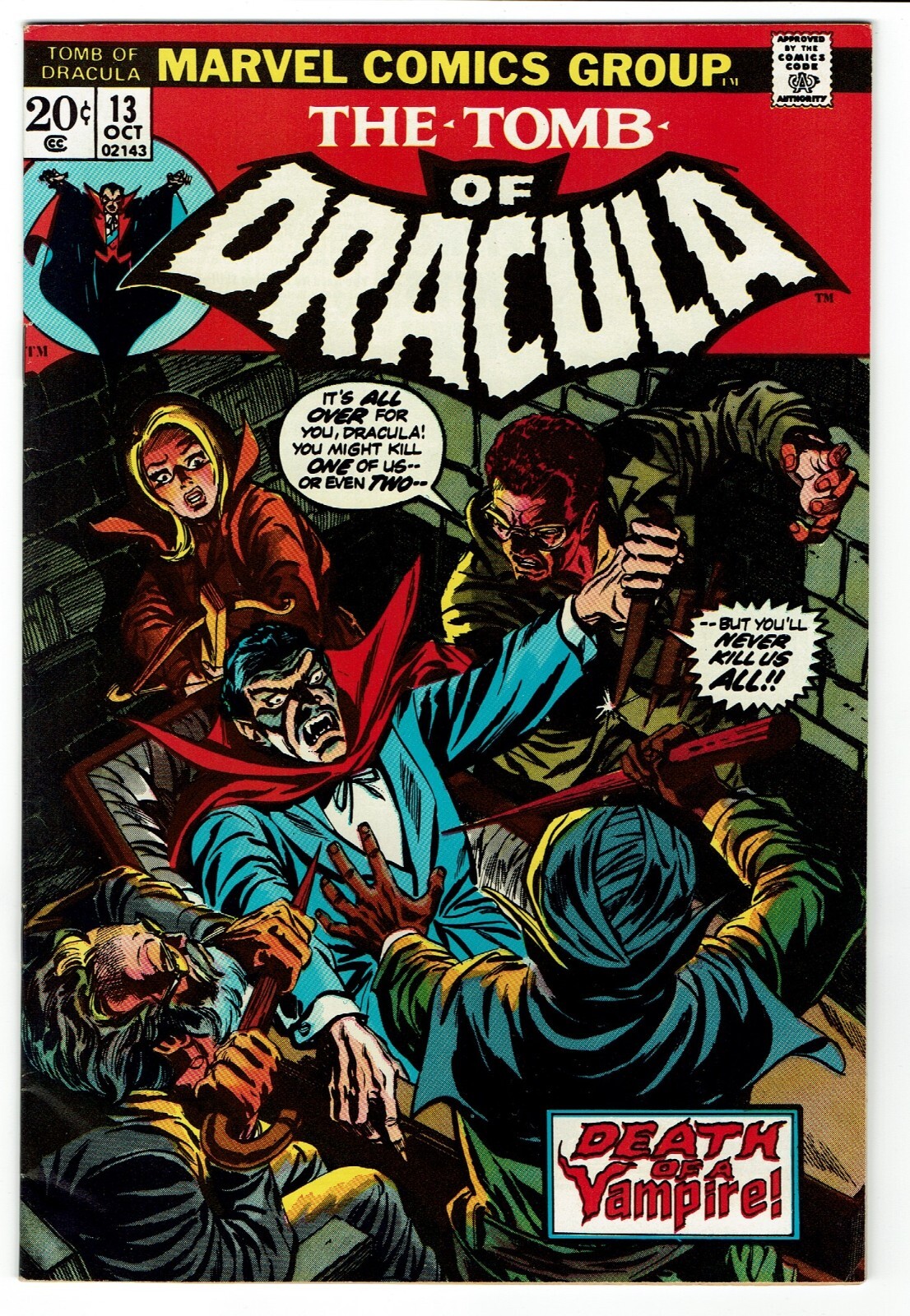 TOMB OF DRACULA 13 -1973  - HIGH GRADE ORIGIN BLADE - BEAUTIFUL SHAPE ONE OWNER