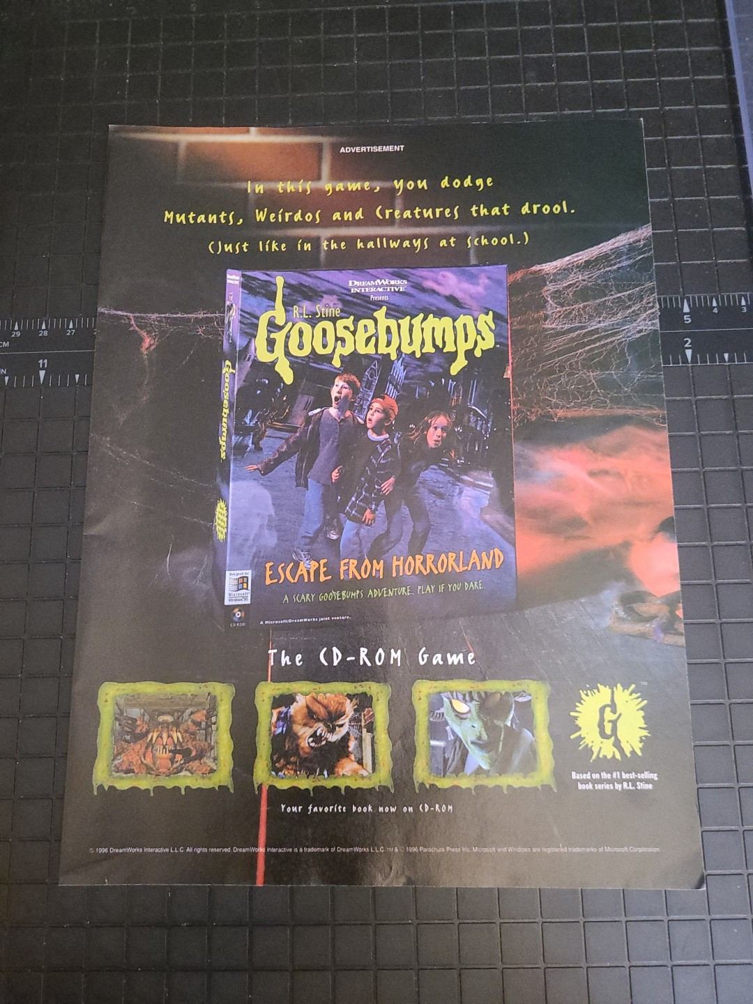 Goosebumps Escape From Horrorland CD-Rom Print Ad 1997 8x11 Great To Frame