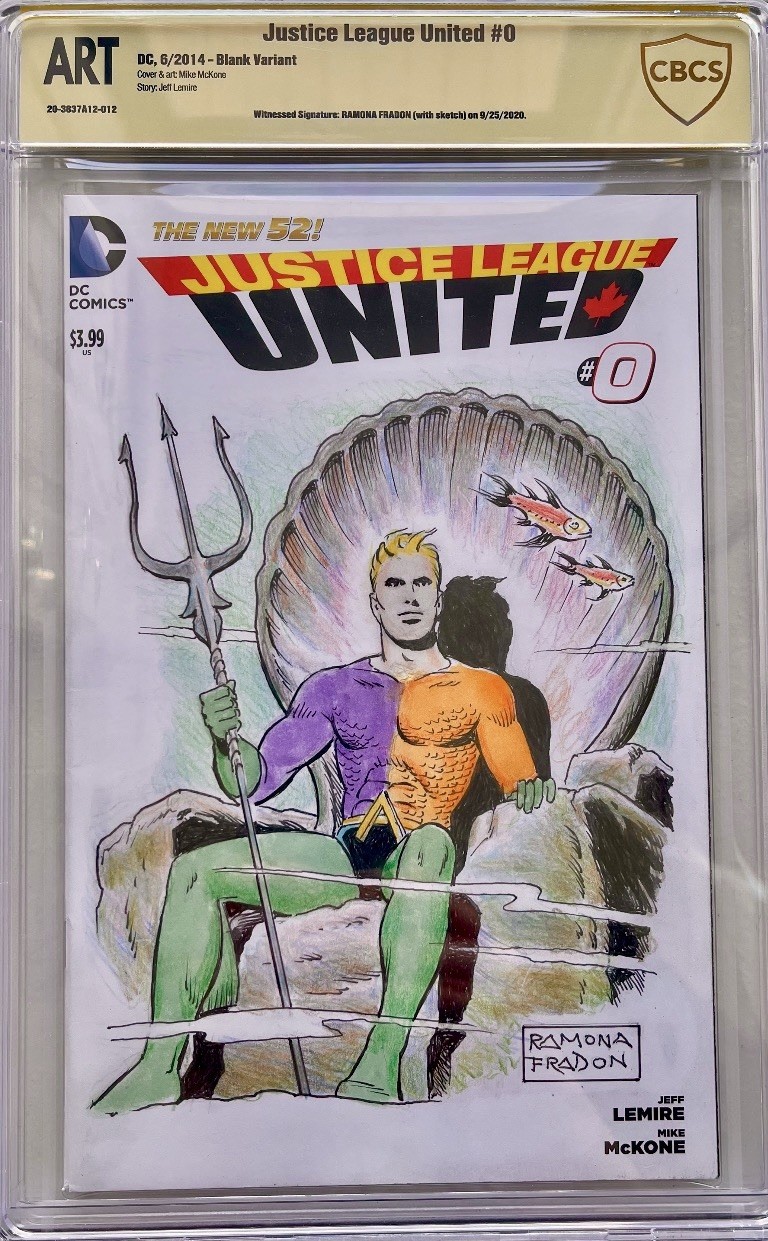CBCS ORIGINAL ART INCREDIBLE AQUAMAN METAMORPHO COLORS DETAILS BY RAMONA FRADON