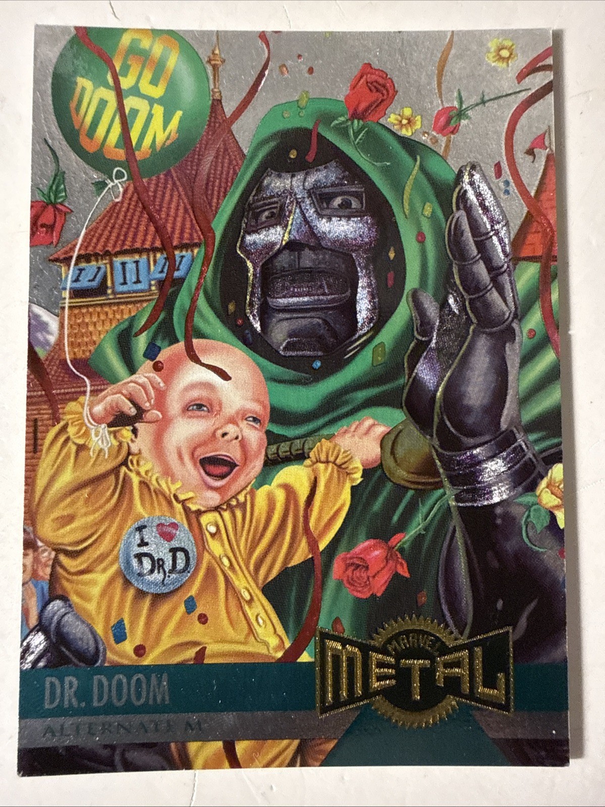 Doctor Doom 1995 Fleer Marvel Metal Power Grid Intelligence #128