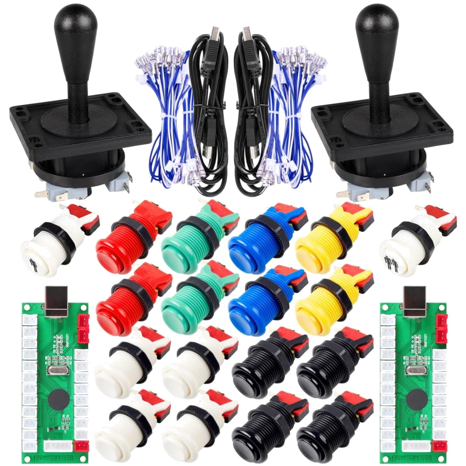 DIY Arcade Control Panel Bundle with 2 Player Start Buttons