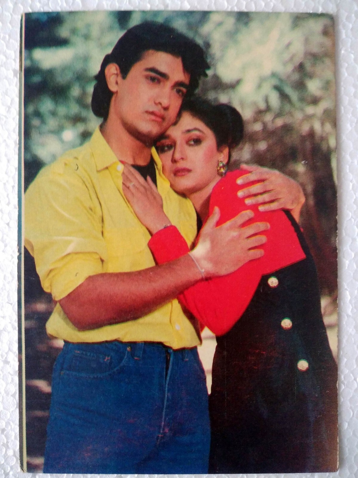 Bollywood Actor Madhuri Dixit Aamir Khan Rare Old Original Post card Postcard